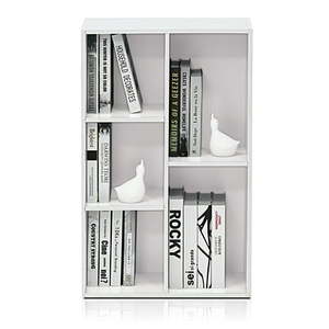 lot 3011 image: Furinno 11069WH 5-Cube Open Shelf White