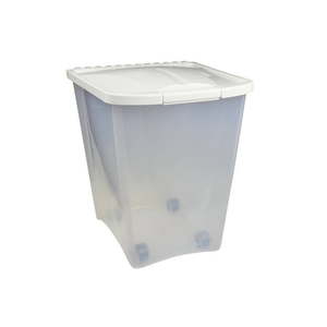 lot 5109 image: Van Ness 50 lb Plastic Dog Food Storage Container on Wheels