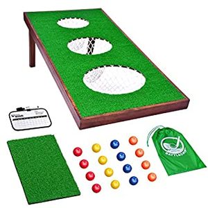 lot 5111 image: GoSports BattleChip PRO Golf Cornhole Game - Includes 4 x 2 Chipping Target, 16 Foam Balls, Hitting Mat, and Scorecard (B07N26KBVJ)