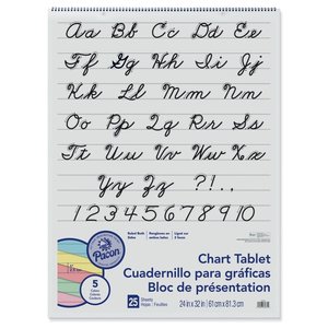 lot 5127 image: Pacon Chart Tablet 1 Ruled 24 x 32 Assorted Colors 25 Sheets