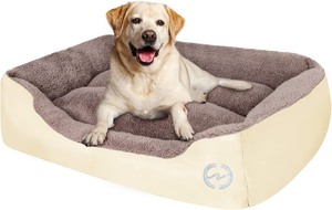 lot 304 image: 32x22 Inch Walled Pet Bed, Brown