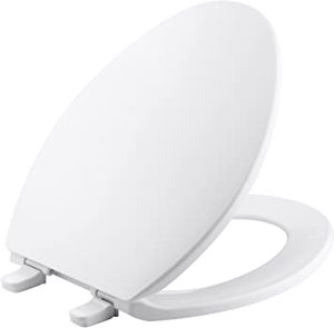lot 309 image: Kohler Brevia Elongated Toilet Seat With Quick-Release Hinges White