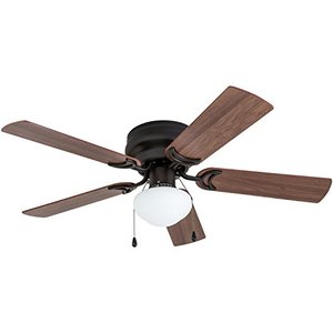 lot 2168 image: Prominence Home 50860 Alvina LED Globe Light HuggerLow Profile Ceiling Fan, 42 inches, Bronze