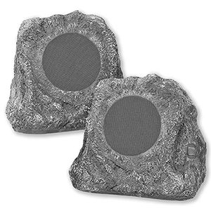 lot 2176 image: it.innovative technology Outdoor Rock Speaker Pair - Wireless Bluetooth Speakers for Garden, Patio, Waterproof Design, Built for all Seasons, Rechargeable Battery, Wireless Music Streaming, Charcoal