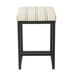 lot 2178 image: HomePop Open Back Counter Stool Black and White Stripe