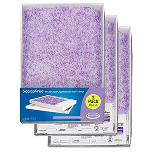 lot 2182 image: PetSafe ScoopFree Self-Cleaning Cat Litter Box Tray Refills with Lavendar Non-Clumping Crystals, 3-Pack