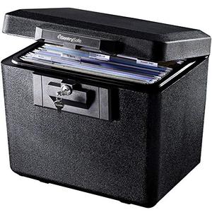 lot 2183 image: SentrySafe 1170 Fireproof Box with Key Lock 0.61 Cubic Feet, Black