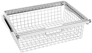 lot 2187 image: Rubbermaid Configurations Sliding Basket for Closet Drawer Organization, Sturdy Slide Out Basket, Titanium