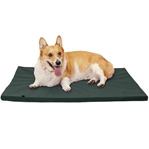 lot 2188 image: Furhaven Pet Bed Mat for Dogs and Cats - Water-Resistant Reversible Two-Tone Crate or Kennel Dog Bed Pad, Green and Gray, Large