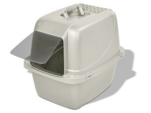 lot 2190 image: Van Ness Pets Odor Control Large Enclosed Cat Litter Box, Hooded, Pearl, CP6