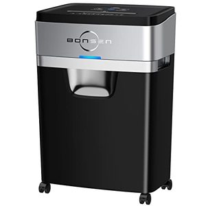 lot 2218 image: BONSEN 18-Sheet Heavy Duty Paper Shredder, 30 Mins Nonstop Shredding, Mail, CD and Credit Card Cross-Cut Shredder for Office, Ultra Quiet Home Office Shredder with 6.6 Gals Pullout Basket (S3104)