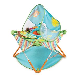 lot 2229 image: Summer Pop N Jump Portable Baby Activity Center Lightweight Baby Jumper with Toys and Canopy for Indoor and Outdoor Use