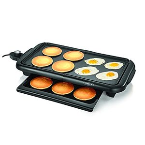 lot 2240 image: BELLA Electric Griddle w Warming Tray, Make 8 Pancakes or Eggs At Once, Fry Flip & Serve Warm, Healthy-Eco Non-stick Coating, Hassle-Free Clean Up, Submersible Cooking Surface, 10 x 18, CopperBlack