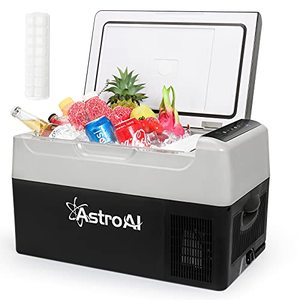 lot 2250 image: AstroAI 12 Volt Car Refrigerator, 12V Portable Freezer 23 Quart Camping Fridge 22L (-468) with 1224V DC & 110V AC for Car, RV, Truck, Van, Boat for Camping, Travel, Fishing Outdoor