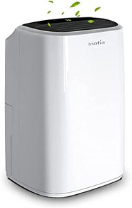 lot 2254 image: Inofia 30 Pints Dehumidifiers for Home Basements with Continuous Drain Hose Outlet and 4-Pint Water Bucket, Intelligent Humidity Control for Bedroom Bathroom Garage and Rooms up to 1056 sq. ft.