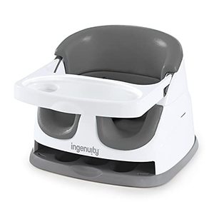 lot 2266 image: Ingenuity Baby Base 2-in-1 Booster Feeding and Floor Seat with Self-Storing Tray, Slate