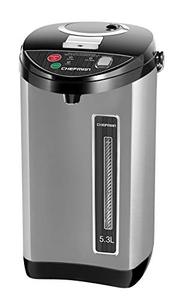 lot 2289 image: Chefman Electric Hot Water Pot Urn w Auto & Manual Dispense Buttons, Safety Lock, Instant Heating for Coffee & Tea, Auto-ShutoffBoil Dry Protection, Insulated Stainless Steel, 5.3L5.6 Qt30 Cups