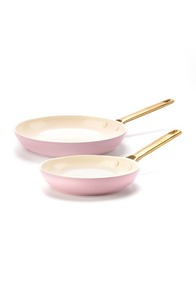 lot 2307 image: GreenPan Padova Reserve Set of 2 Ceramic Nonstick Frying Pans in Blush