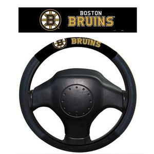 lot 2317 image: Fremont Die Inc Boston Bruins Poly-Suede Steering Wheel Cover Steering Wheel Cover