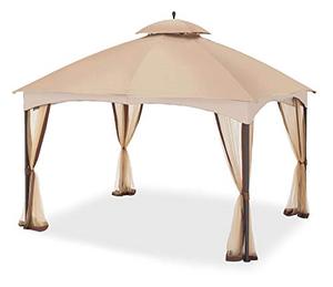 lot 2336 image: Garden Winds Replacement Canopy for The Massillon Biscayne Gazebo - Standard 350 - Beige