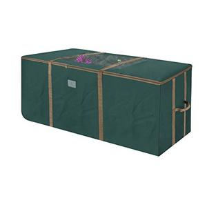lot 2360 image: Rolling Christmas Tree Storage Bag-For 12FT Artificial Trees-Green Canvas Duffel on Wheels & Window-For Holiday Decorations & Inflatables by Elf Stor