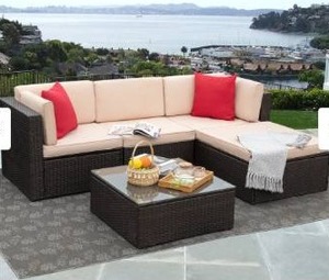 lot 2371 image: Homall Patio Furniture All Weather Outdoor Manual Weaving Wicker Rattan Patio Conversation Set PARTS