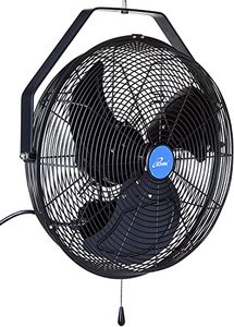 lot 2372 image: iLIVING Wall Mounted Variable Speed IndoorOutdoor Weatherproof Fan, Industrial grade for Patio, Greenhouse, Garage, Workshop, and Loading Dock, Black (Outdoor 18)