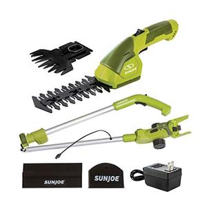 lot 2393 image: Sun Joe HJ605CC Cordless 2-in-1 Grass Shear  Hedge Trimmer wExtension Pole, Green