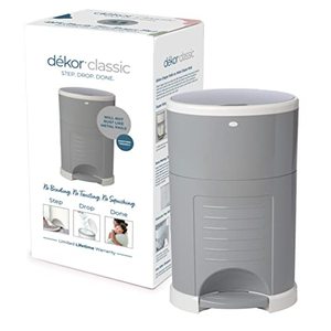 lot 2395 image: Dekor Classic Hands-Free Diaper Pail  Gray  Easiest to Use  Just Step � Drop � Done  Doesn�t Absorb Odors  20 Second Bag Change  Most Economical Refill System