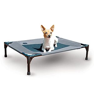 lot 2396 image: K&H Pet Products Original Pet Cot Elevated Dog Bed GrayBlack Mesh Medium 25 X 32 X 7 Inches