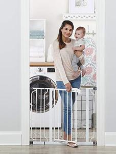 lot 2397 image: Regalo Easy Step 38.5-Inch Extra Wide Walk Thru Baby Gate, Includes 6-Inch Extension Kit, 4 Pack Pressure Mount Kit, 4 Pack Wall Cups and Mounting Kit
