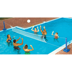 lot 2400 image: Swimline Vinyl Cross Inground Fun Volleyball Net Wateret Pool Games, Multicolor