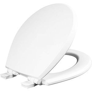 lot 2408 image: Mayfair 847SLOW 000 Kendall Slow-Close, Removable Enameled Wood Toilet Seat That Will Never Loosen, 1 Pack - ROUND - Premium Hinge, White