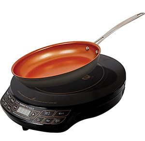 lot 2409 image: NUWAVE Gold Precision Induction Cooktop, Portable, Powerful with Large 8 Heating Coil, 52 Temperature Settings from 100°F to 575°F, 3 Wattage Settings 600, 900, and 1500 Watts, 12 Heat-Resistant Cooking Surface, 10.5 Non-Stick Fry Pan included