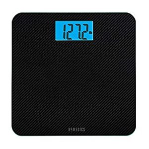 lot 2420 image: Homedics Carbon Fiber Glass Bathroom Scale, Large Platform Measures 13 Square, Accurate up to 400 Lbs (B017DJKVGS)
