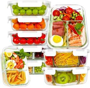 lot 75369 image: Bayco Glass Container 9 Piece Set - White Lids