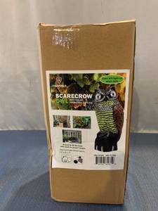 lot 75381 image: Galashield Owl Decoy To Scare Birds Away Scarecrow Fake Owl With Solar Powere...