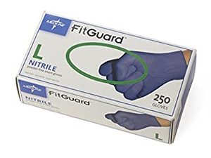 lot 75397 image: Medline FitGuard Nitrile Exam Gloves Dark Blue Large- 250 Each
