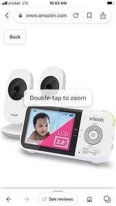 lot 75605 image: VTech VM819-2 Video Baby Monitor with 19-Hour Battery Life, 2 Cameras, 1000ft Long Range, Auto Night Vision, 2.8�� Screen, 2-Way Audio Talk, Temperature Sensor, Power Saving Mode and