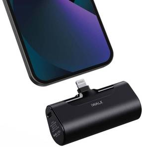 lot 75607 image: iWALK Small Portable Phone Charger Power Bank 4500mAh Power Charger, Compatible with iPhone 131211, Black