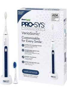 lot 75621 image: Pro-sys Variosonic Electric Toothbrush Welcome Kit Includes 2 Brush Heads Ada