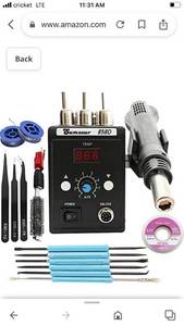 lot 75648 image: Sumsour 858D 700W Hot Air Heat Gun 110V BGA Rework Solder Desoldering Station For SMD SMT Welding Soldering Repair Tools (Black 858D SET-2)