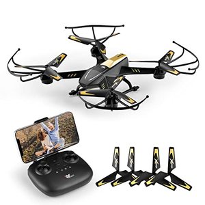 lot 75650 image: Drones for AdultsKidsBeginners- ATTOP Larger 1080P FPV Drone with Camera One Key StartHoverLand Kids Drone RemoteAPPVoiceGesture Control 24 Min Flight Low Battery Warn Safe Design Gift Ideas