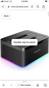 lot 75691 image: Inateck RGB SATA to USB 3.0 Hard Drive Docking Station with Offline Clone, for 2.5 and 3.5 Inch HDDs and SSDs, UASP Supported, Black SA02003