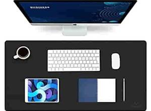 lot 75435 image: K KNODEL Desk Mat, Mouse Pad, Desk Pad, Waterproof Desk Mat for Desktop, Leather Desk Pad for Keyboard and Mouse, Desk Pad Protector for Office and Home (Black, 31.5 x 15.7)