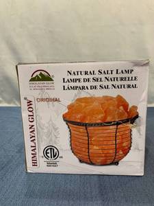 lot 75484 image: Himalayan Glow Natural Salt Lamp 8 Tall Round Basket 10 lbs with Dimmer