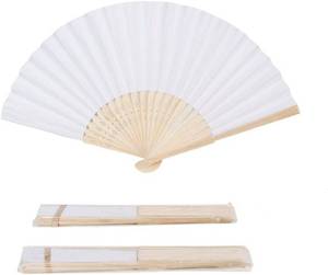 lot 75733 image: WHITE PAPER HAND FANS CASE OF 50