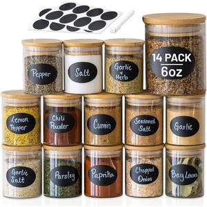 lot 75752 image: KAPTIVATING KITCHENS COMPLETE STORAGE SOLUTION 8oz GLASS JAR SET