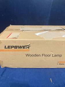 lot 75811 image: LEPOWER WOODEN FLOOR LAMP