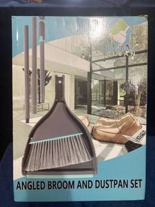 lot 75816 image: Guay Clean Angled Broom And Dustpan Set Adjustable Handle Home Floor Cleaning